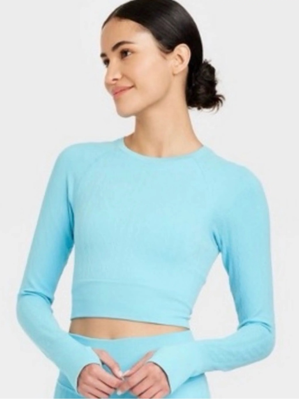 JoyLab Women's Cable Knit Small Long Sleeve Textured Knit Compression Shirt